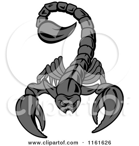 Clipart of a Demonic Gray Scorpion with Red Eyes - Royalty Free Vector Illustration by Vector Tradition SM