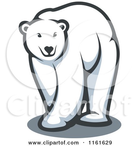 Clipart of a Walking Polar Bear - Royalty Free Vector Illustration by Vector Tradition SM