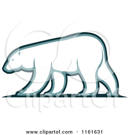 Clipart of a Walking Polar Bear in Profile - Royalty Free Vector Illustration by Vector Tradition SM