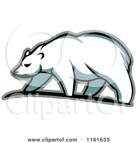 Clipart of a Walking Polar Bear in Profile 2 - Royalty Free Vector Illustration by Vector Tradition SM