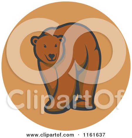 Clipart of a Walking Bear in a Circle - Royalty Free Vector Illustration by Vector Tradition SM