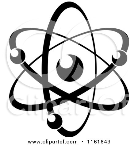 Clipart of a Black and White Atom 18 - Royalty Free Vector Illustration by Vector Tradition SM