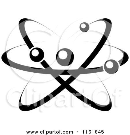 Clipart of a Black and White Atom 17 - Royalty Free Vector Illustration by Vector Tradition SM