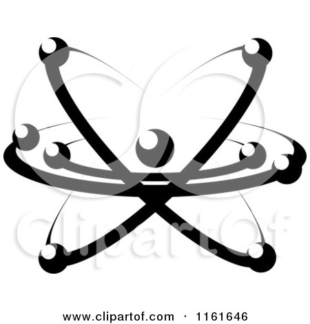 Clipart of a Black and White Atom 16 - Royalty Free Vector Illustration by Vector Tradition SM