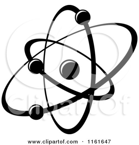 Clipart of a Black and White Atom 15 - Royalty Free Vector Illustration by Vector Tradition SM