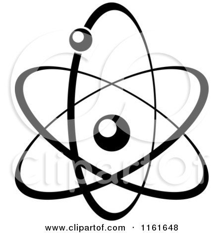 Clipart of a Black and White Atom 14 - Royalty Free Vector Illustration by Vector Tradition SM