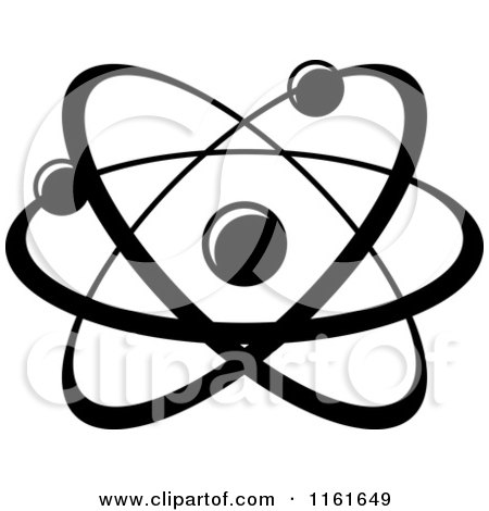 Clipart of a Black and White Atom 13 - Royalty Free Vector Illustration by Vector Tradition SM