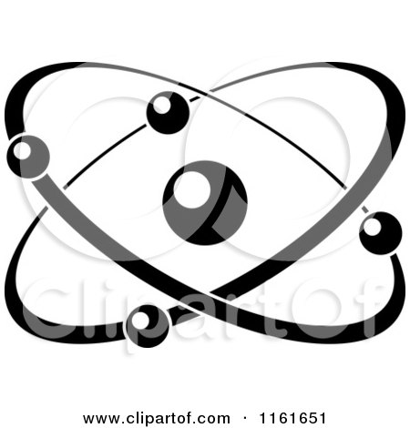 Clipart of a Black and White Atom 20 - Royalty Free Vector Illustration by Vector Tradition SM