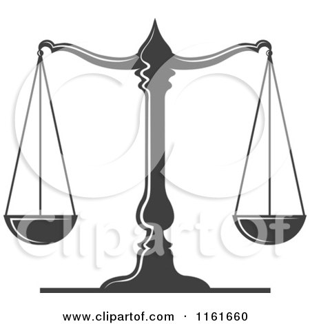 Clipart of Dark Gray Scales of Justice - Royalty Free Vector Illustration by Vector Tradition SM