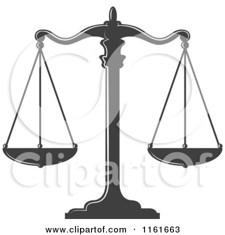 Clipart of Dark Gray Scales of Justice 4 - Royalty Free Vector Illustration by Vector Tradition SM