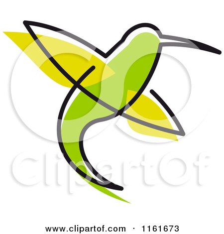 Clipart of a Simple Green Hummingbird 2 - Royalty Free Vector Illustration by Vector Tradition SM