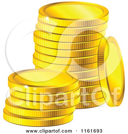 Clipart of a Stack of Sparkly Golden Coins 2 - Royalty Free Vector Illustration by Vector Tradition SM