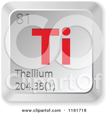 Clipart of a 3d Red and Silver Thallium Chemical Element Keyboard Button - Royalty Free Vector Illustration by Andrei Marincas