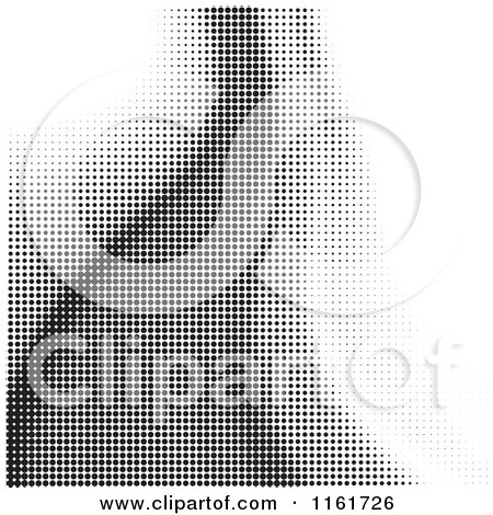 Clipart of a Black and White Wave Background Made of Dots - Royalty Free Vector Illustration by Andrei Marincas