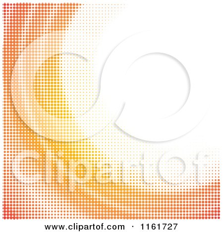 Clipart of an Orange Wave Background Made of Dots - Royalty Free Vector Illustration by Andrei Marincas