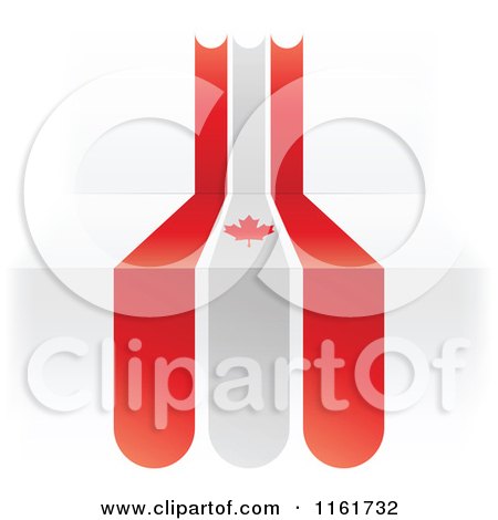 Clipart of a Canadian Flag over 3d Steps - Royalty Free Vector Illustration by Andrei Marincas