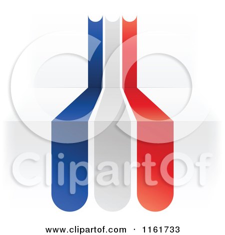 Clipart of a French Flag over 3d Steps - Royalty Free Vector Illustration by Andrei Marincas