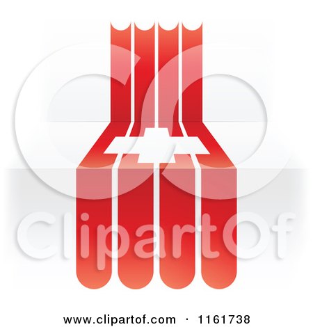 Clipart of a Swiss Flag over 3d Steps - Royalty Free Vector Illustration by Andrei Marincas