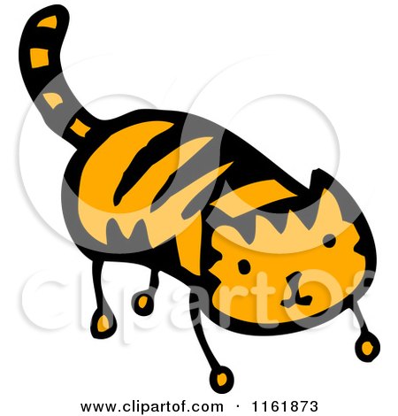 Cartoon of a Tiger or Ginger Cat - Royalty Free Vector Illustration by lineartestpilot