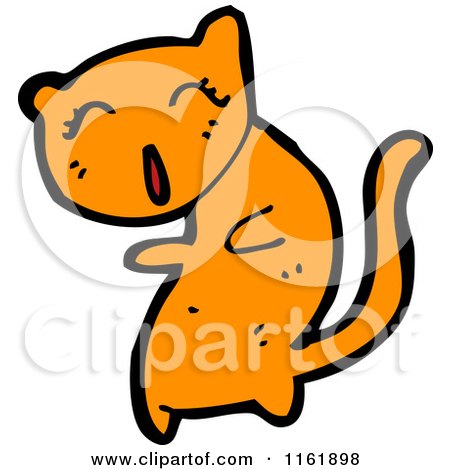Cartoon of a Ginger Cat - Royalty Free Vector Illustration by lineartestpilot