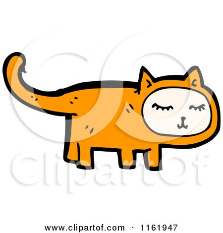 Cartoon of a Ginger Cat - Royalty Free Vector Illustration by lineartestpilot