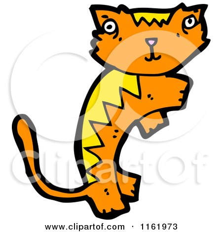 Cartoon of a Ginger Cat - Royalty Free Vector Illustration by lineartestpilot