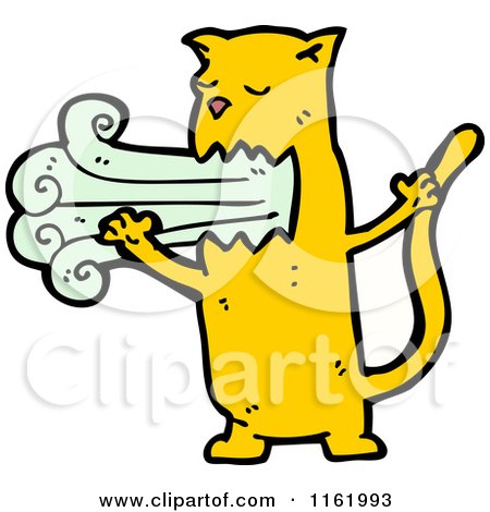 Cartoon of a Barfing Ginger Cat - Royalty Free Vector Illustration by lineartestpilot