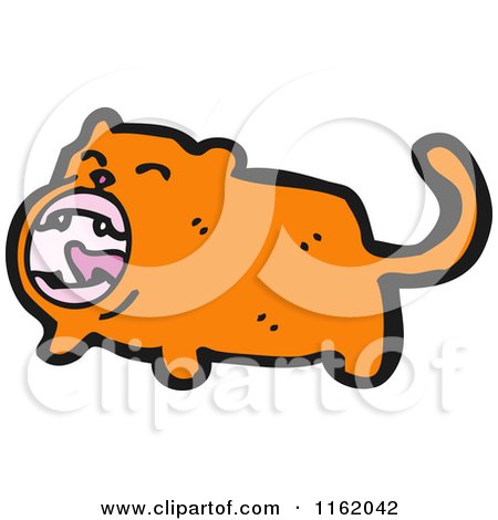 Cartoon of a Ginger Cat - Royalty Free Vector Illustration by lineartestpilot