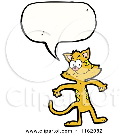 Cartoon of a Talking Cat - Royalty Free Vector Illustration by lineartestpilot
