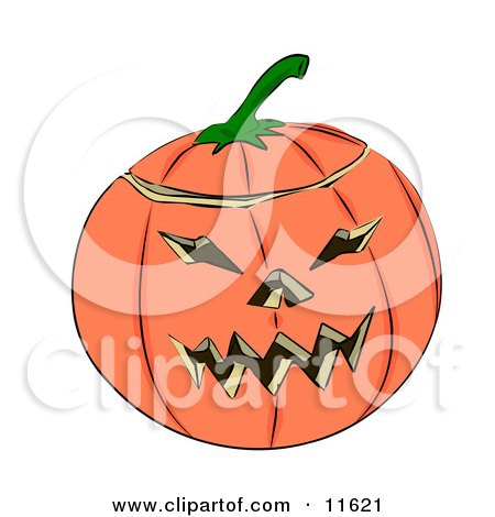 Carved Halloween Jack O Lantern Pumpkin Clipart Illustration by AtStockIllustration
