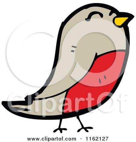 Cartoon of a Robin - Royalty Free Vector Illustration by lineartestpilot