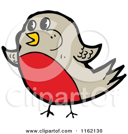 Cartoon of a Robin - Royalty Free Vector Illustration by lineartestpilot