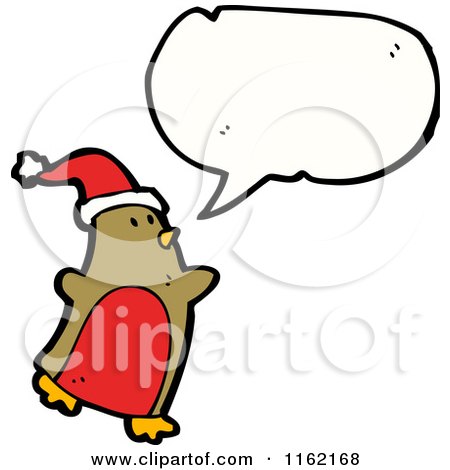 Cartoon of a Talking Christmas Robin - Royalty Free Vector Illustration by lineartestpilot