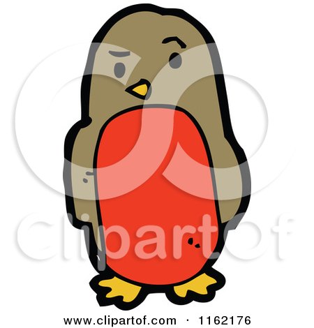 Cartoon of a Robin - Royalty Free Vector Illustration by lineartestpilot