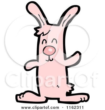 Cartoon of a Pink Rabbit - Royalty Free Vector Illustration by lineartestpilot