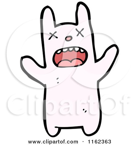 Cartoon of a Pink Rabbit - Royalty Free Vector Illustration by lineartestpilot