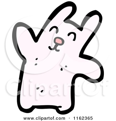 Cartoon of a Pink Rabbit - Royalty Free Vector Illustration by lineartestpilot