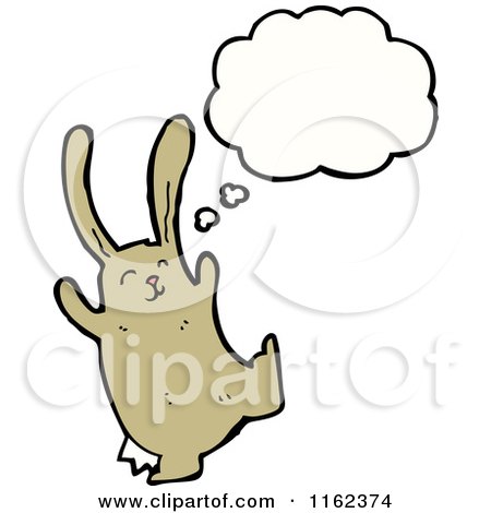 Cartoon of a Thinking Rabbit - Royalty Free Vector Illustration by lineartestpilot