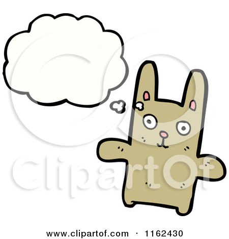 Cartoon of a Thinking Brown Rabbit - Royalty Free Vector Illustration by lineartestpilot