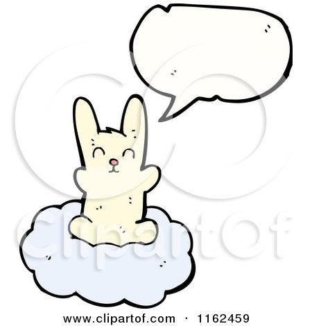 Cartoon of a Talking White Rabbit - Royalty Free Vector Illustration by lineartestpilot