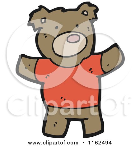 Cartoon of a Brown Bear in a Shirt - Royalty Free Vector Illustration by lineartestpilot