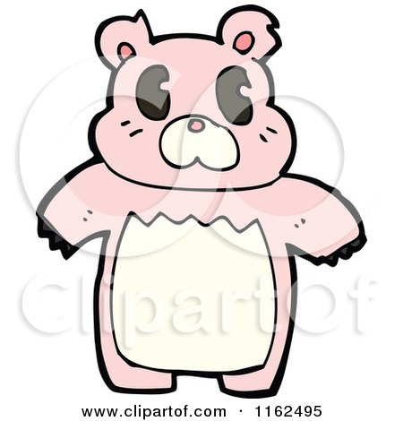 Cartoon of a Pink Bear - Royalty Free Vector Illustration by lineartestpilot