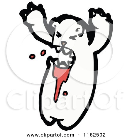 Cartoon of a Polar Bear with a Bloody Mouth - Royalty Free Vector Illustration by lineartestpilot