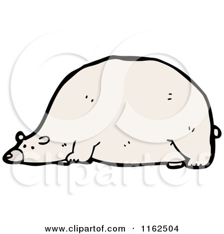 Cartoon of a Polar Bear Resting - Royalty Free Vector Illustration by lineartestpilot