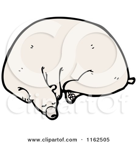 Cartoon of a Polar Bear Resting - Royalty Free Vector Illustration by lineartestpilot