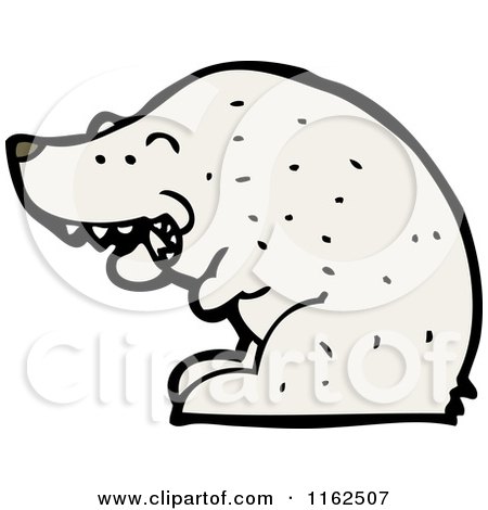 Cartoon of a Polar Bear Smoking - Royalty Free Vector Illustration by lineartestpilot