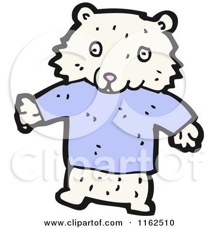 Cartoon of a Polar Bear in a Shirt - Royalty Free Vector Illustration by lineartestpilot