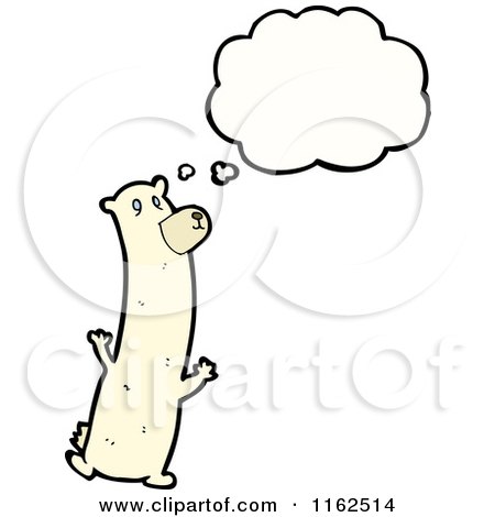 Cartoon of a Thinking Polar Bear - Royalty Free Vector Illustration by lineartestpilot