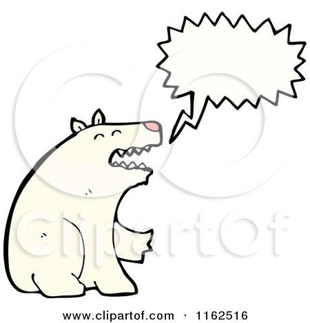 Cartoon of a Talking Polar Bear - Royalty Free Vector Illustration by lineartestpilot