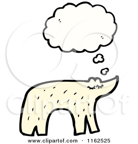 Cartoon of a Thinking Polar Bear - Royalty Free Vector Illustration by lineartestpilot